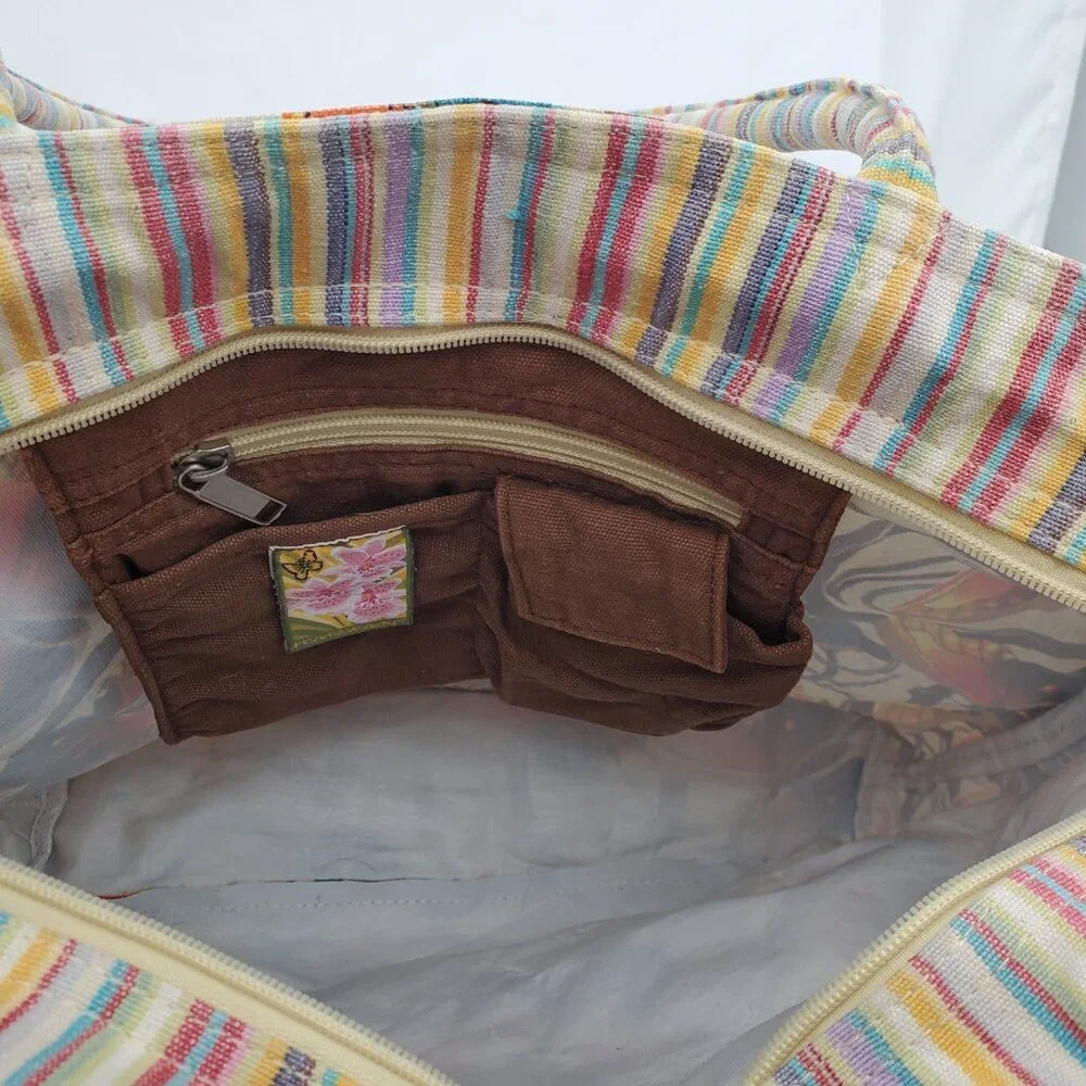 Vintage Karwan Hawaiian Butterfly Canvas beach Tote - XL - Picture 8 of 11